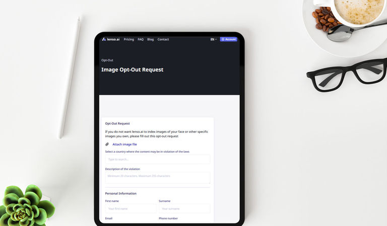 Comment envoyer une demande de retrait d'image sur lenso.ai ?