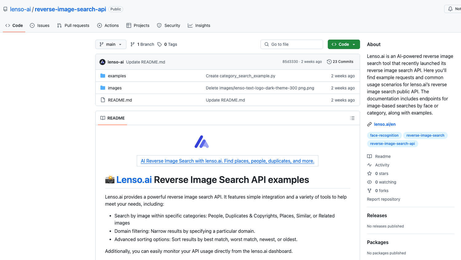 lenso.ai on github