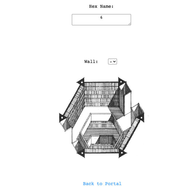 Screenshot of Library of Babel showing a digital library browsing interface
