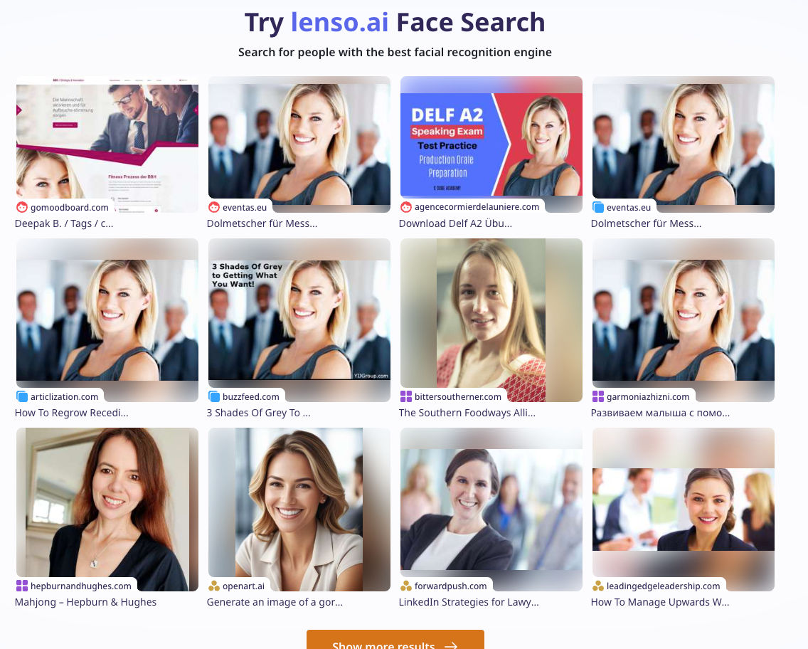 Lenso face search