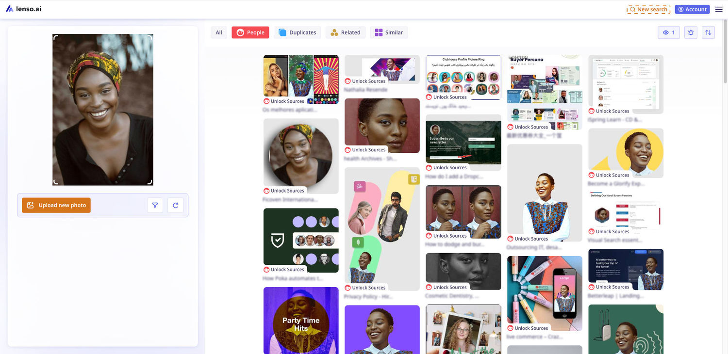 woman face search