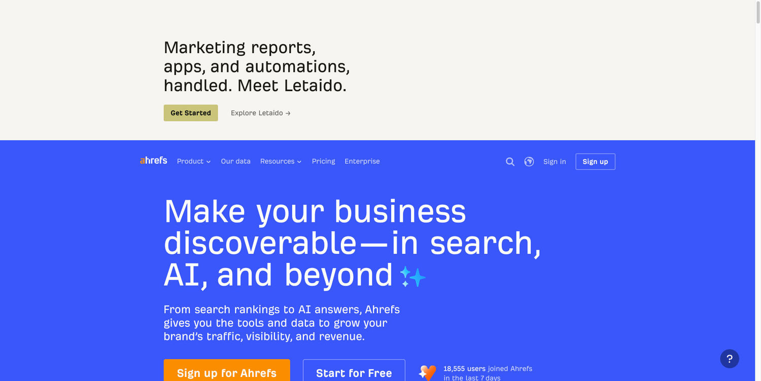 Plateforme SEO Ahrefs