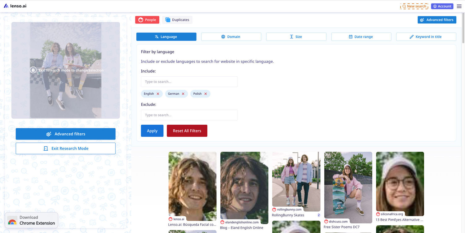 研究模式中的高级筛选